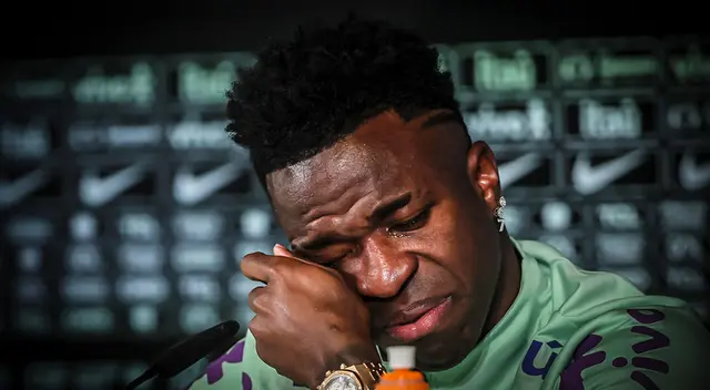 Vinicius entre lágrimas tras sufrir racismo en diversos partidos de LaLiga.