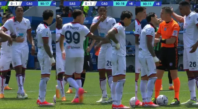Yerry Mina tuvo inédita reacción con Gianluca Lapadula durante el duelo ante Sassuolo Yerry Mina tuvo inédita reacción con Gianluca Lapadula durante el duelo ante Sassuolo