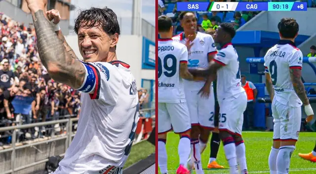 Lapadula anotó el segundo de Cagliari de penal, que quiso patearlo Mina. Lapadula anotó el segundo de Cagliari de penal, que quiso patearlo Mina.