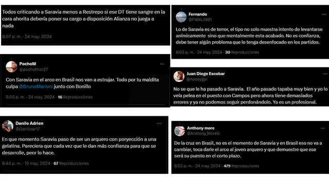 Críticas a Franco Saravia en redes. / Foto: Twitter (X)