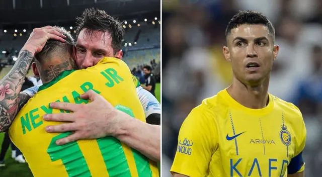 Messi, Neymar y Cristiano Ronaldo pelearon el Balón de Oro juntos en el 2015. Foto: Composición Líbero/Copa América/Al Nassr