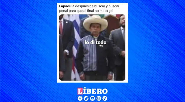 Pedro Castillo fue tomado como referencia tras el error de Lapadula. Pedro Castillo fue tomado como referencia tras el error de Lapadula.