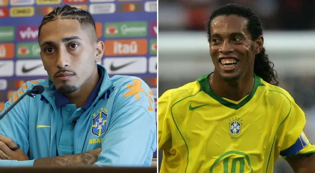 Raphinha respondió a Ronaldinho tras publicación. Foto: Composición Líbero/CBF Futebol