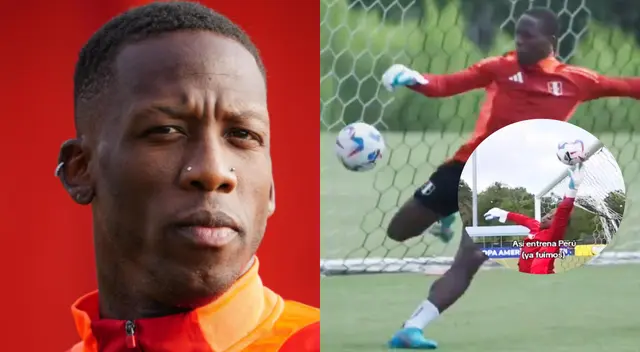 Luis Advíncula se las ingenió para rendir como arquero en el entrenamiento.