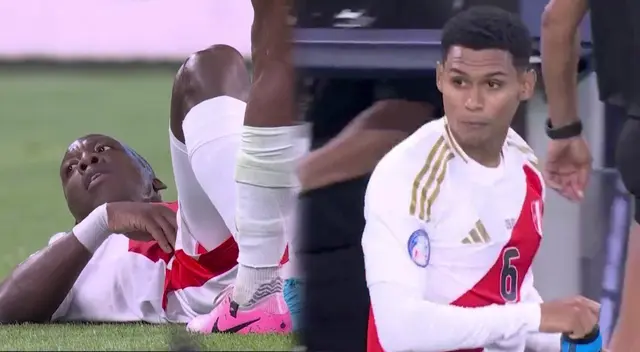 Luis Advíncula se retira lesionado e ingresa Marcos López.