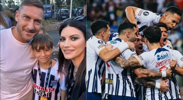 La cantante italiana y el ídolo de la Roma se lucieron al lado de camiseta aliancista.