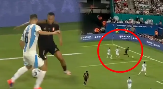 Bryan Reyna hizo gran jugada que pudo generar el gol de Perú ante Argentina.