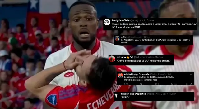 Rodrigo Echeverría recibió un duro codazo y el árbitro ni el VAR lo consideraron.