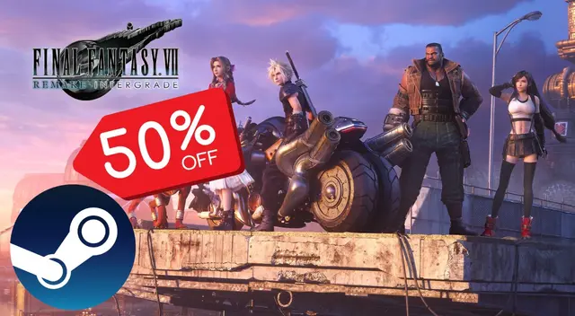 Compra el Final Fantasy VII Remake Integrade con descuento del 50% en Steam por tiempo limitado. Compra el Final Fantasy VII Remake Integrade con descuento del 50% en Steam por tiempo limitado.
