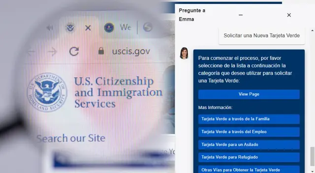 CHATEA CON EMMA en español hoy, la asistente virtual de USCIS en Estados Unidos.