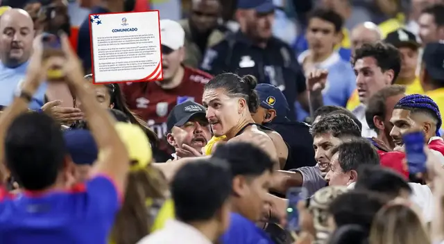 Los futbolistas uruguayos y los hinchas colombianos se pelearon en la tribuna.