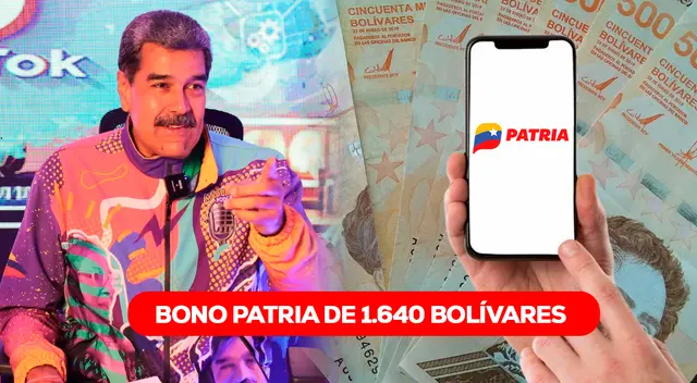 El nuevo Bono de la Patria de 1.640 bolívares se entregará en julio 2024. El nuevo Bono de la Patria de 1.640 bolívares se entregará en julio 2024.