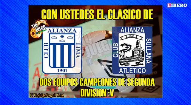 Usuarios realizan memes jocosos sobre encuentro entre Alianza Lima vs. Alianza Atlético.