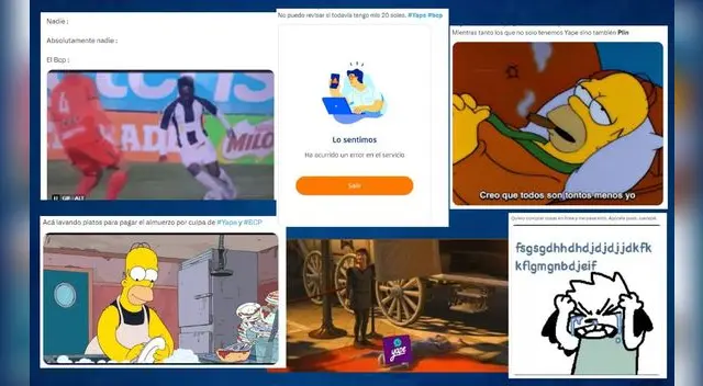 Yape y BCP siguen sin funcionar y los usuarios no tardaron en crear memes.