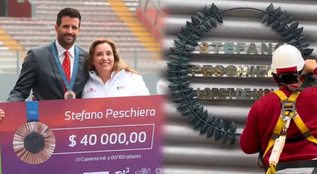 Stefano Peschiera recibió los laureles deportivos en el Estadio Nacional.