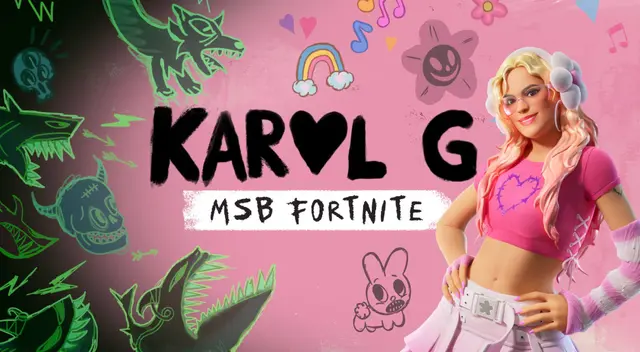 Karol G llega a Fortnite con skins, pase de batalla y concierto en vivo. Karol G llega a Fortnite con skins, pase de batalla y concierto en vivo.
