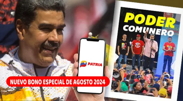 Ya puedes cobrar el Bono Poder Comunero, agosto 2024, vía el Sistema Patria. Ya puedes cobrar el Bono Poder Comunero, agosto 2024, vía el Sistema Patria.