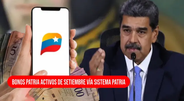 Los Bonos Patria ACTIVOS de setiembre estarán disponibles en el Sistema Patria. Los Bonos Patria ACTIVOS de setiembre estarán disponibles en el Sistema Patria.