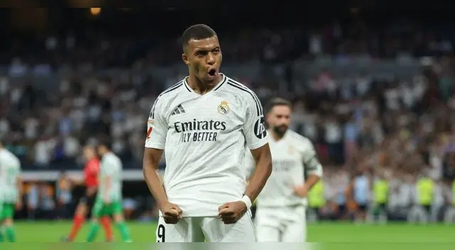 Kylian Mbappé anotó dos goles con Real Madrid ante Betis.