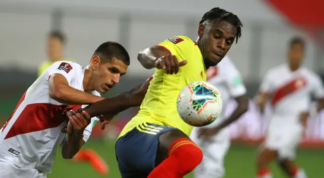 Luis Abram marcando a Duván Zapata Luis Abram marcando a Duván Zapata