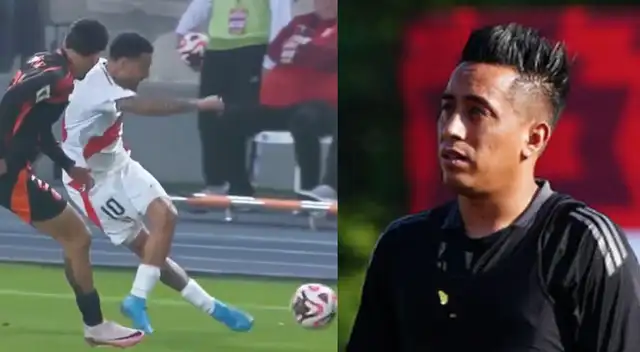 Christian Cueva y su llamativa reacción con Sergio Peña tras partido ante Colombia.