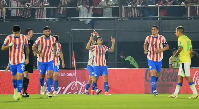Diego Gómez anotó el gol de Paraguay ante Brasil.