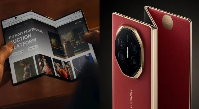 Este celular chino con triple pantalla se despliega a tal punto que puede convertirse en una especie de tablet de 10,2 pulgadas, con una poderos cámara proncipal. Este celular chino con triple pantalla se despliega a tal punto que puede convertirse en una especie de tablet de 10,2 pulgadas, con una poderos cámara proncipal.