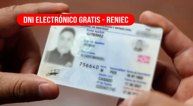 Miles de peruanos podrán acceder al DNI electrónico totalmente gratis con el RENIEC.