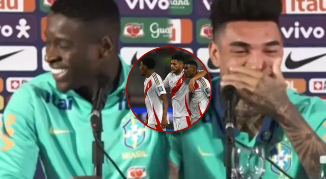 Dos figuras de Brasil no pudieron evitar las risas cuando escucharon Perú. Dos figuras de Brasil no pudieron evitar las risas cuando escucharon Perú.