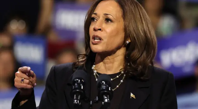 La vicepresidenta Kamala Harris se burló de pro vidas en mitin. La vicepresidenta Kamala Harris se burló de pro vidas en mitin.