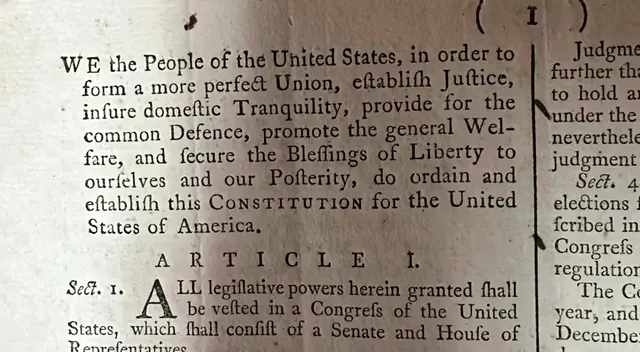 Subastan en Carolina del Norte por US$ 9 millones copia de Constitución de Estados Unidos que llevaba más de 200 años perdida.