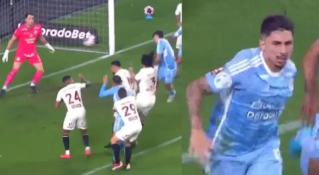Gustavo Cazonatti y su cabezazo para el gol de Cristal sobre Universitario. Gustavo Cazonatti y su cabezazo para el gol de Cristal sobre Universitario.