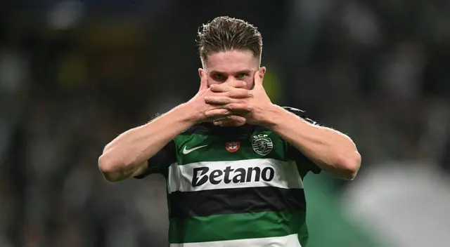 Viktor Gyokeres marcó un triplete en la Champions League