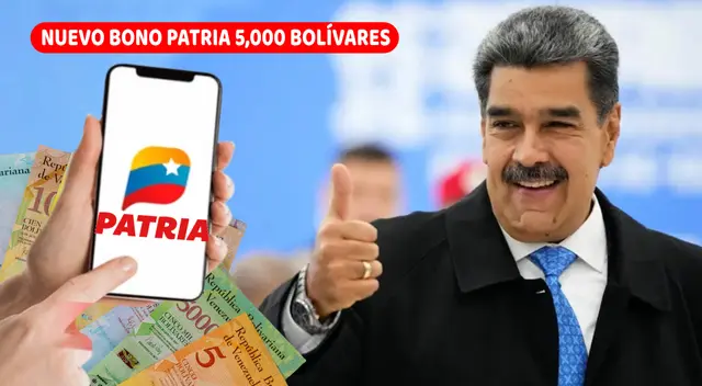 El Nuevo Bono Patria de 5,000 bolívares comenzó a pagarse por el Sistema Patria. El Nuevo Bono Patria de 5,000 bolívares comenzó a pagarse por el Sistema Patria.