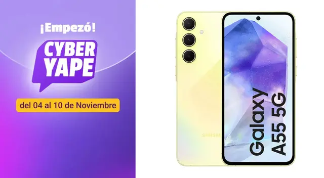Con Yape podrás comprar el Galaxy A55 5G de Samsung con descuento de 500 soles. Con Yape podrás comprar el Galaxy A55 5G de Samsung con descuento de 500 soles.