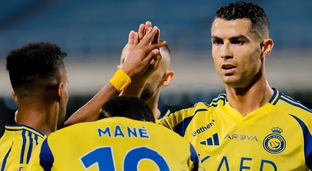 Cristiano Ronaldo celebró el gol de Sadio Mané. Cristiano Ronaldo celebró el gol de Sadio Mané.