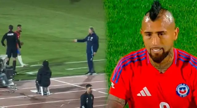 Así reaccionó Arturo Vidal con Ricardo Gareca tras ser sustituido. Así reaccionó Arturo Vidal con Ricardo Gareca tras ser sustituido.