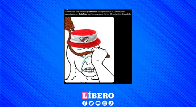 Hinchas de River Plate se siguen lamentando la eliminación ante Mineiro. Hinchas de River Plate se siguen lamentando la eliminación ante Mineiro.
