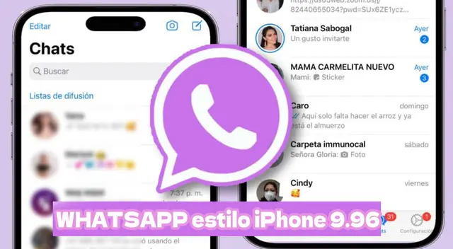 Descarga la última versión de WhatsApp estilo iPhone 9.96 para smartphone Android.