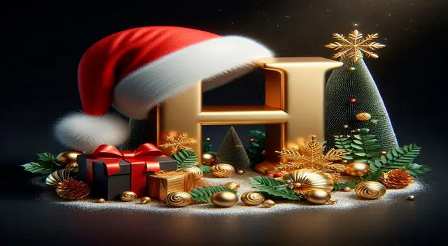 La letra H en 3D con diseño de Ideogram para esta Navidad. La letra H en 3D con diseño de Ideogram para esta Navidad.