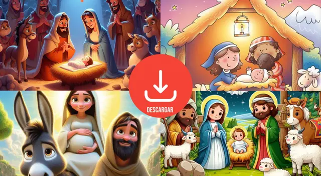 Descarga las mejores imágenes del nacimiento de Jesús a todo color.