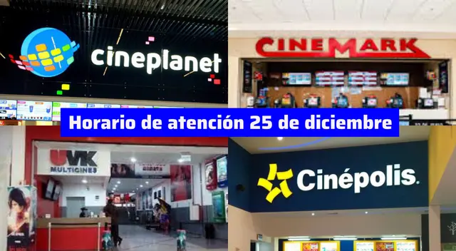 Horario de atención de los cines en Perú este miércoles 25 de diciembre.