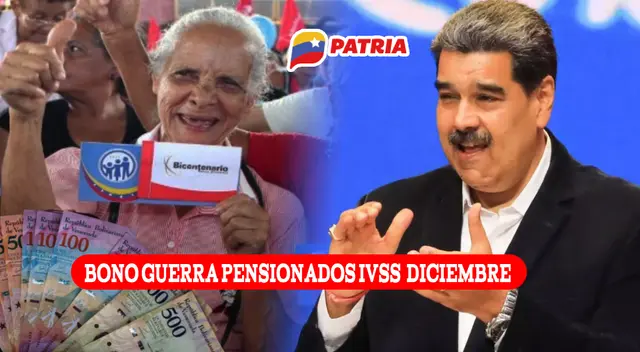 El Bono Guerra pensionados IVSS diciembre 2024 se paga por el Sistema Patria. El Bono Guerra pensionados IVSS diciembre 2024 se paga por el Sistema Patria.
