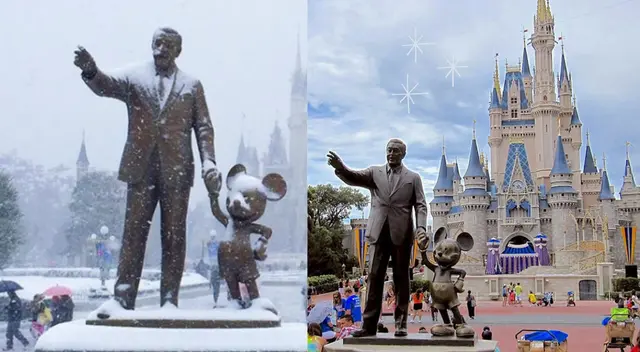 Conoce los detalles de la posible nevada en Disney.
