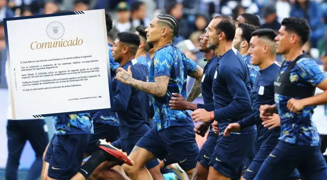 Alianza Lima confirmó lesión de dos jugadores previo a la Noche Blanca 2025 Alianza Lima confirmó lesión de dos jugadores previo a la Noche Blanca 2025