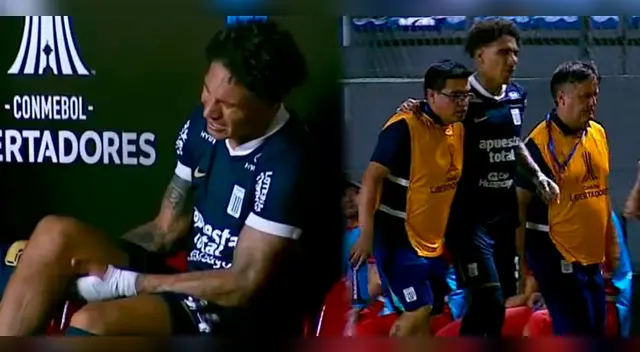 Paolo Guerrero no pudo seguir en el Alianza Lima vs. Nacional de Paraguay tras lesión.