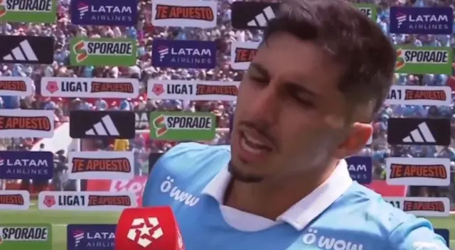 Gustavo Cazonatti molesto tras empate de Sporting Cristal. Gustavo Cazonatti molesto tras empate de Sporting Cristal.