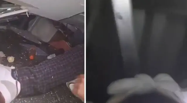 Personas atrapadas bajo escombros graban video