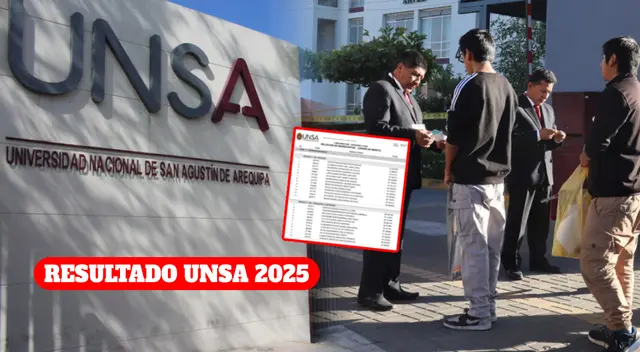Conoce los resultados UNSA 2025 que han sido publicados en la web de la Universidad Nacional de San Agustín. Conoce los resultados UNSA 2025 que han sido publicados en la web de la Universidad Nacional de San Agustín.