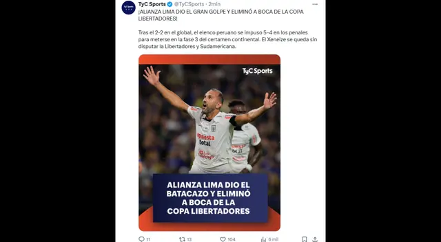 Hernán Barcos puso el único para Alianza Lima en La Bombonera.